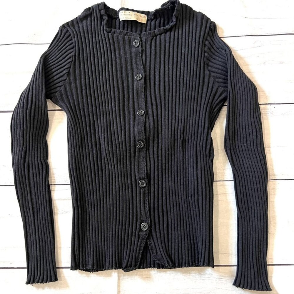 Zara Black Ribbed Top